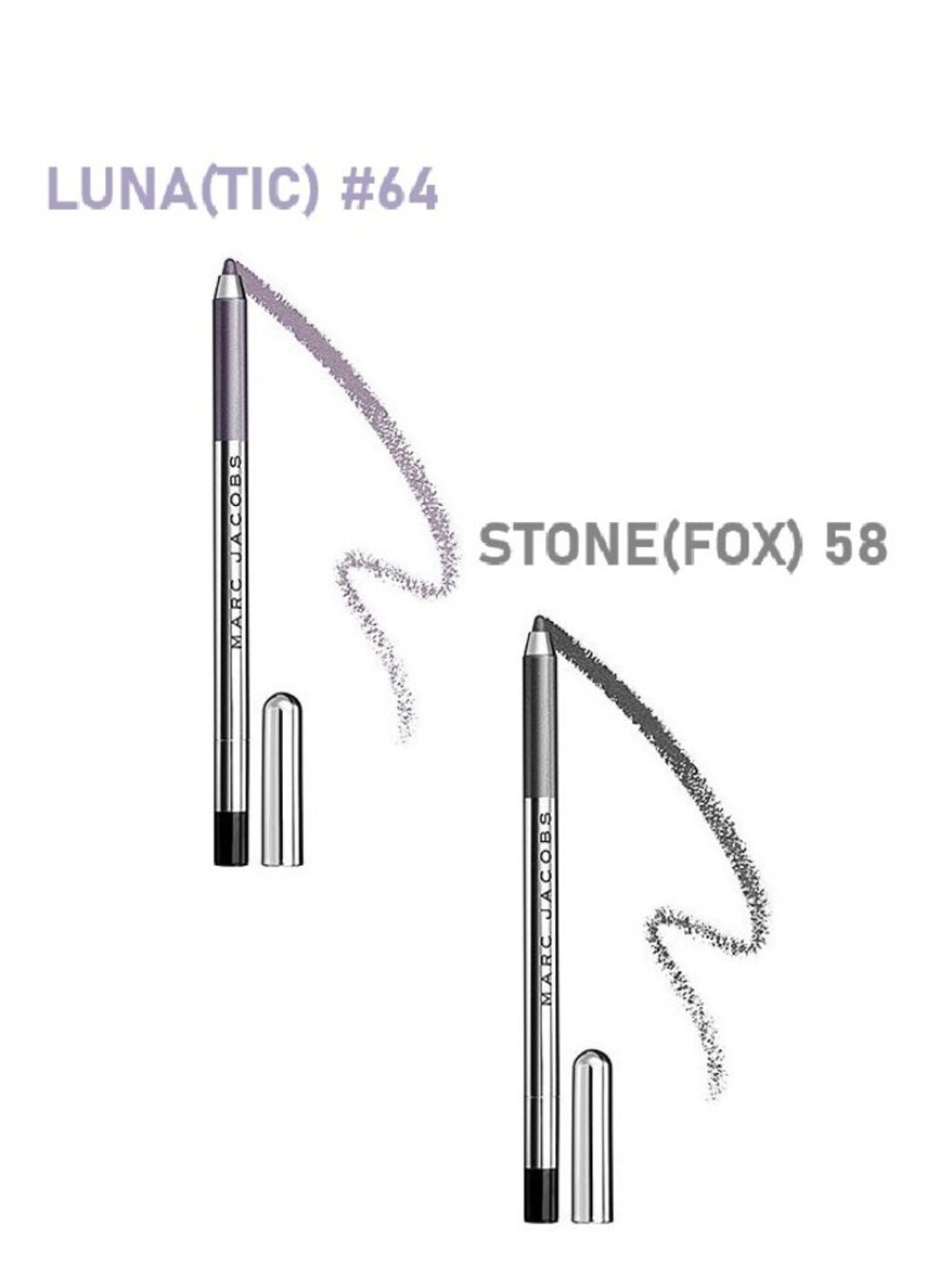 NEW ☑️ 2 x MARC JACOBS HIGHLINER GEL EYE CRAYONS - LUNATIC & STONE FOX